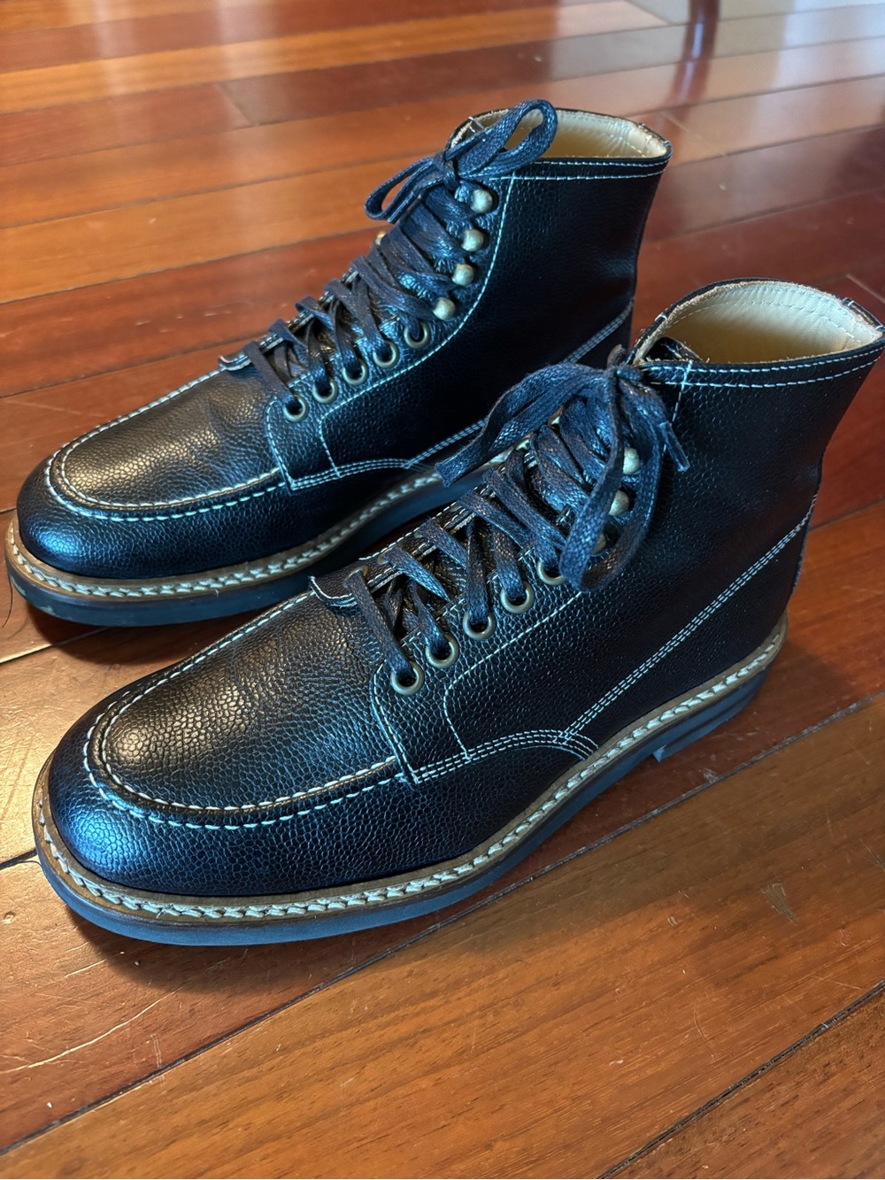 Men's NDC Black Leather Lace-Up Boots